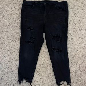 Plus ripped ankle jegging